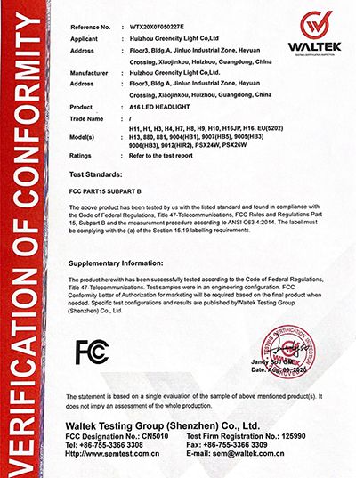 FCC certification